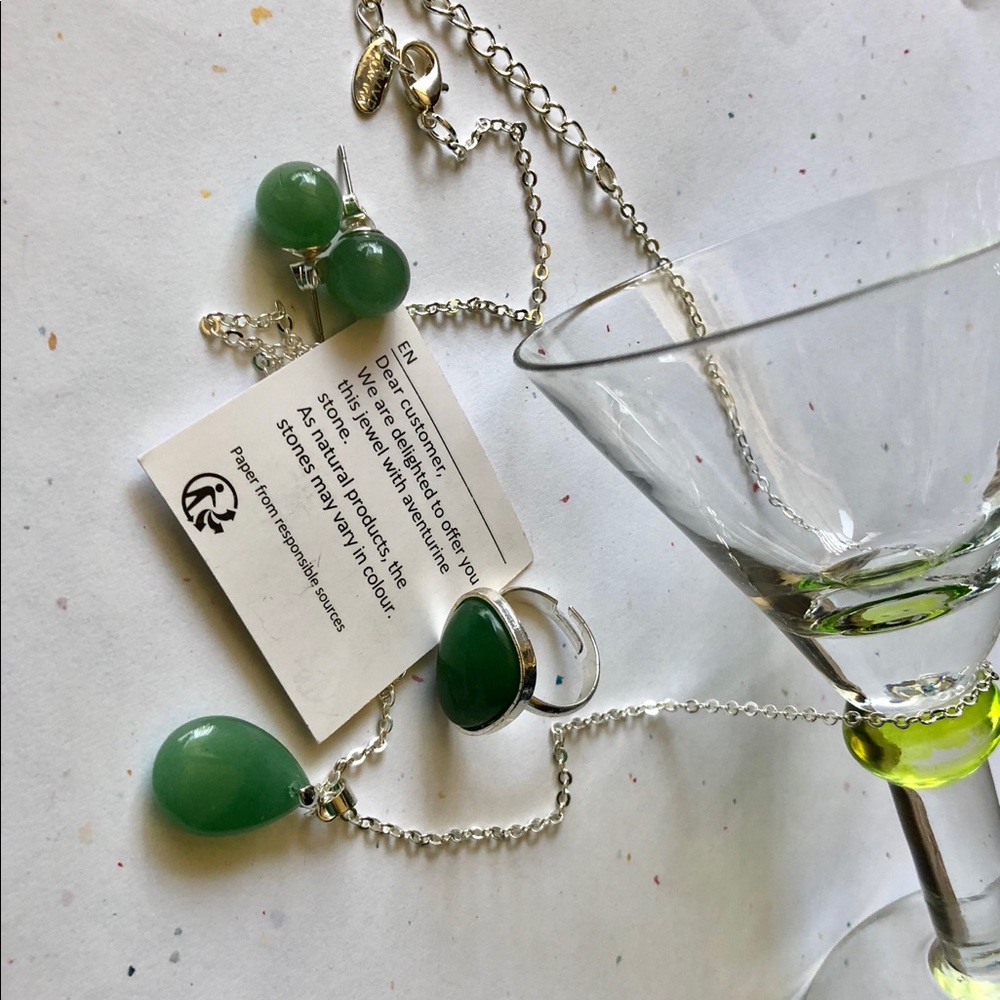 Aventurine stone jewelry set - Picture 2 of 3